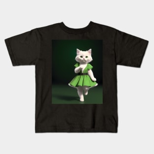 Dancing cat - Modern digital art Kids T-Shirt